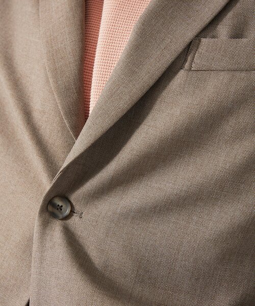 JOURNAL STANDARD relume（ジャーナルスタンダード　レリューム）の「ウォッシャブル LANATEC シャンブレー ジャケット（セットアップ着用可）（テーラードジャケット・メンズ・ベージュ系その他/ブラック/ブラウン系その他・LARGE/MEDIUM）」の6枚目の写真