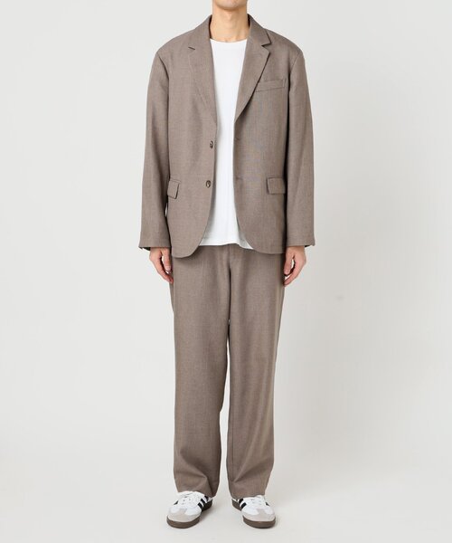 JOURNAL STANDARD relume（ジャーナルスタンダード　レリューム）の「ウォッシャブル LANATEC シャンブレー ジャケット（セットアップ着用可）（テーラードジャケット・メンズ・ベージュ系その他/ブラック/ブラウン系その他・LARGE/MEDIUM）」の9枚目の写真