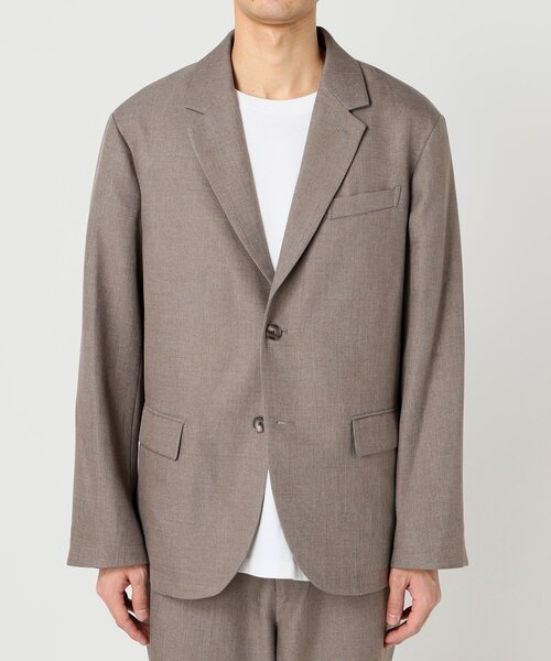 JOURNAL STANDARD relume（ジャーナルスタンダード　レリューム）の「ウォッシャブル LANATEC シャンブレー ジャケット（セットアップ着用可）（テーラードジャケット・メンズ・ベージュ系その他/ブラック/ブラウン系その他・LARGE/MEDIUM）」の11枚目の写真