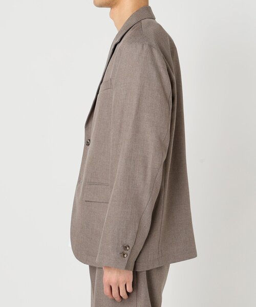 JOURNAL STANDARD relume（ジャーナルスタンダード　レリューム）の「ウォッシャブル LANATEC シャンブレー ジャケット（セットアップ着用可）（テーラードジャケット・メンズ・ベージュ系その他/ブラック/ブラウン系その他・LARGE/MEDIUM）」の12枚目の写真