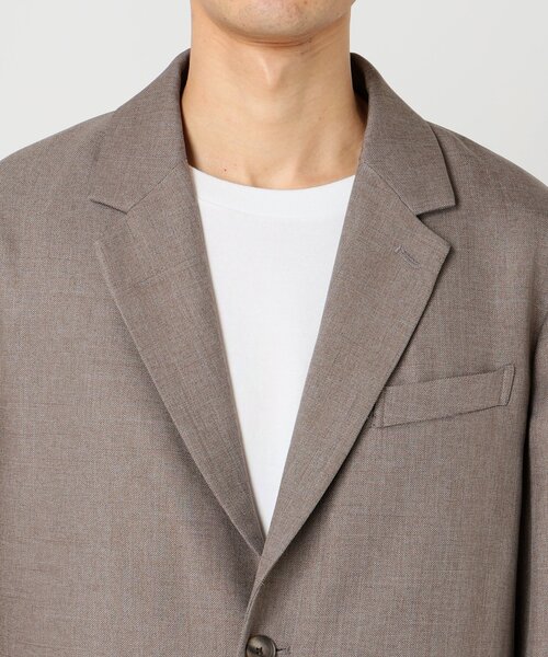 JOURNAL STANDARD relume（ジャーナルスタンダード　レリューム）の「ウォッシャブル LANATEC シャンブレー ジャケット（セットアップ着用可）（テーラードジャケット・メンズ・ベージュ系その他/ブラック/ブラウン系その他・LARGE/MEDIUM）」の15枚目の写真