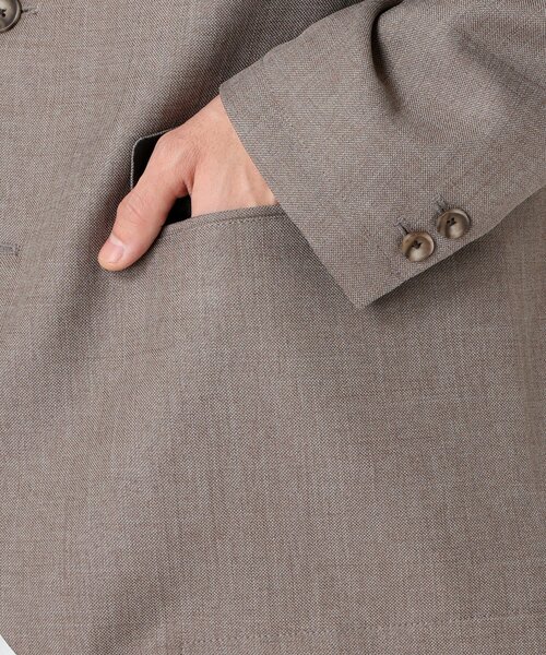 JOURNAL STANDARD relume（ジャーナルスタンダード　レリューム）の「ウォッシャブル LANATEC シャンブレー ジャケット（セットアップ着用可）（テーラードジャケット・メンズ・ベージュ系その他/ブラック/ブラウン系その他・LARGE/MEDIUM）」の19枚目の写真
