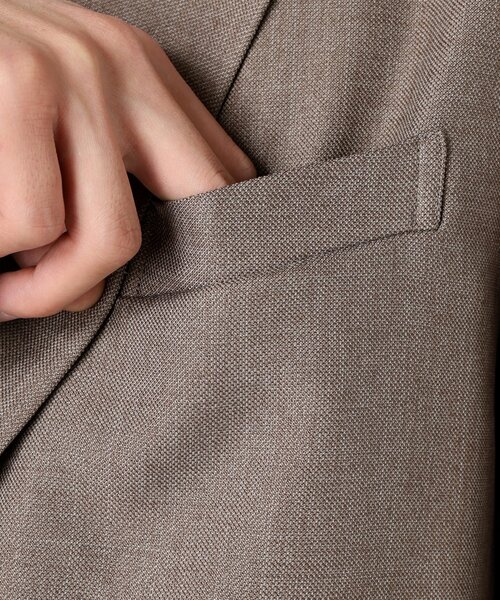 JOURNAL STANDARD relume（ジャーナルスタンダード　レリューム）の「ウォッシャブル LANATEC シャンブレー ジャケット（セットアップ着用可）（テーラードジャケット・メンズ・ベージュ系その他/ブラック/ブラウン系その他・LARGE/MEDIUM）」の21枚目の写真