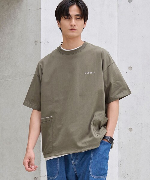 coen(コーエン)の「ガーデンポケットTシャツ(Tシャツ/カットソー・メンズ・オリーブ/オフホワイト/ダークグレー・M/XL/L)」の3枚目の写真
