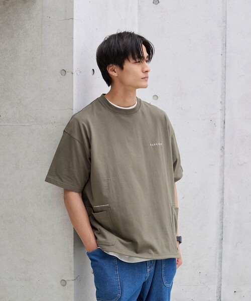 coen(コーエン)の「ガーデンポケットTシャツ(Tシャツ/カットソー・メンズ・オリーブ/オフホワイト/ダークグレー・M/XL/L)」の19枚目の写真