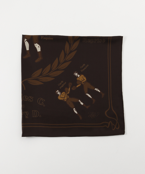 EDIT. FOR LULU（エディットフォールル）の「【A PIECE OF CHIC/ア・ピース・オブ・シック】silk skirf challenge（バンダナ/スカーフ・レディース・ブラウン・FREE）」の4枚目の写真