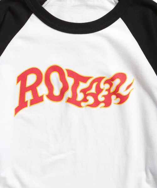 ROTAR(ローター)の「Fire LOGO Raglan Tee(Tシャツ/カットソー・メンズ・ブラック/ホワイト×ブラック・SMALL/MEDIUM/LARGE/X-LARGE)」の6枚目の写真
