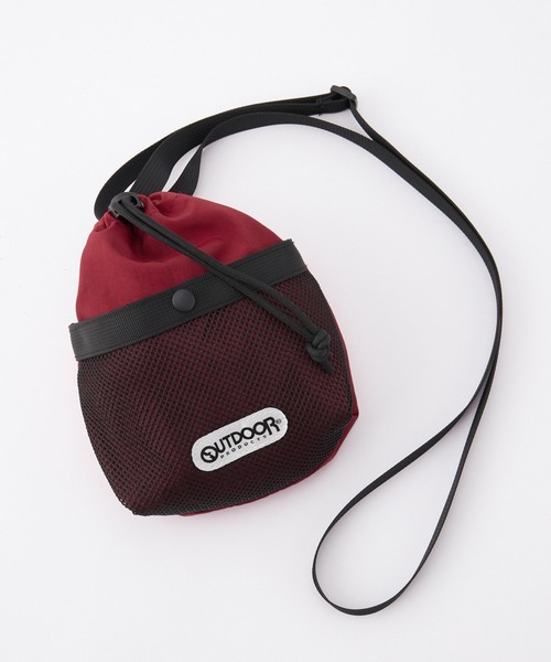 OUTDOOR PRODUCTS（アウトドアプロダクツ）の「【OUTDOOR PRODUCTS】別注 アウトドア プロダクツ メッシュ ドローコード ナイロンショルダーバッグ（ショルダーバッグ・レディース・オフホワイト/レッド/ブラック・FREE）」の12枚目の写真