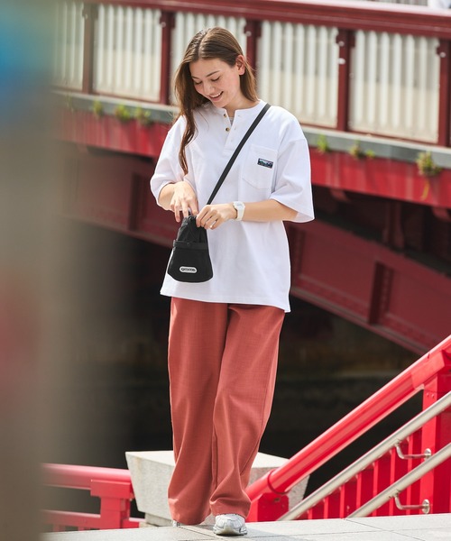 OUTDOOR PRODUCTS（アウトドアプロダクツ）の「【OUTDOOR PRODUCTS】別注 アウトドア プロダクツ メッシュ ドローコード ナイロンショルダーバッグ（ショルダーバッグ・レディース・オフホワイト/レッド/ブラック・FREE）」の18枚目の写真