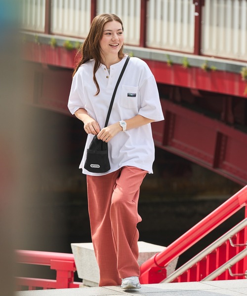 OUTDOOR PRODUCTS（アウトドアプロダクツ）の「【OUTDOOR PRODUCTS】別注 アウトドア プロダクツ メッシュ ドローコード ナイロンショルダーバッグ（ショルダーバッグ・レディース・オフホワイト/レッド/ブラック・FREE）」の19枚目の写真