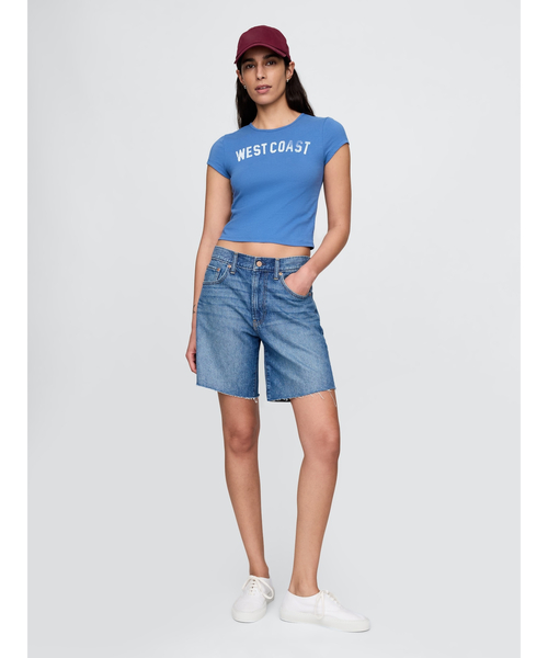 GAP(ギャップ)の「クロップド グラフィックtシャツ(Tシャツ/カットソー・レディース・グリーン/ブルー/イエロー・S/L/XS/M/XXS/XL)」の7枚目の写真