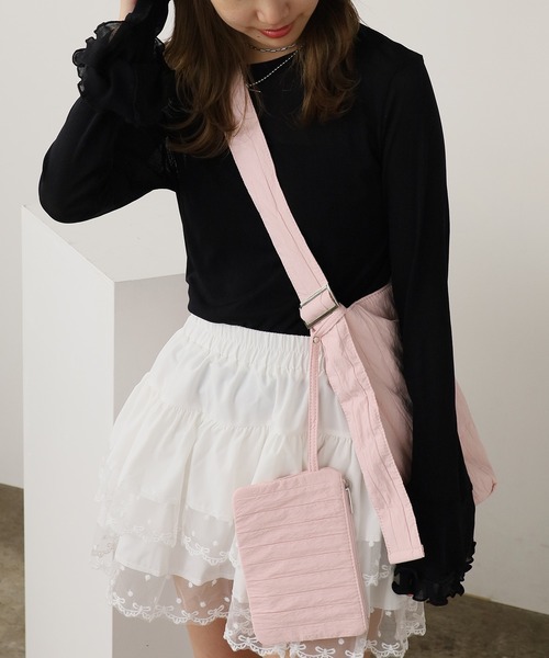 ROOPTOKYO(ループトウキョウ)の「Flare Sleeve Mellow Sheer Innerwear / フレアスリーブメローデザイン シアートップス(Tシャツ/カットソー・レディース・ブラウン/ホワイト/ブラック/グレー・FREE)」の17枚目の写真