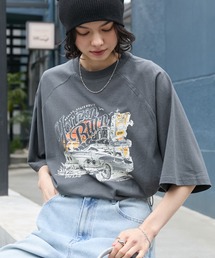BARK MANHATTAN（バークマンハッタン）の「【BARK MANHATTAN】ヴィンテージライクデザイン オーバーサイズラグラン半袖Tシャツ（Tシャツ/カットソー）」