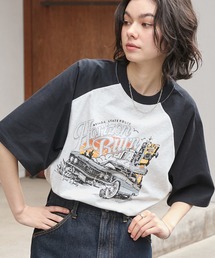 BARK MANHATTAN（バークマンハッタン）の「【BARK MANHATTAN】ヴィンテージライクデザイン オーバーサイズラグラン半袖Tシャツ（Tシャツ/カットソー）」