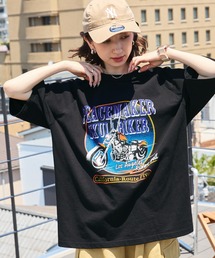 BARK MANHATTAN（バークマンハッタン）の「【BARK MANHATTAN】ヴィンテージライクデザイン オーバーサイズラグラン半袖Tシャツ（Tシャツ/カットソー）」