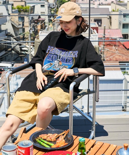 ヴィンテージライクデザイン オーバーサイズラグラン半袖Tシャツ（T