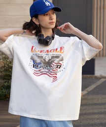 BARK MANHATTAN（バークマンハッタン）の「【BARK MANHATTAN】ヴィンテージライクデザイン オーバーサイズラグラン半袖Tシャツ（Tシャツ/カットソー）」
