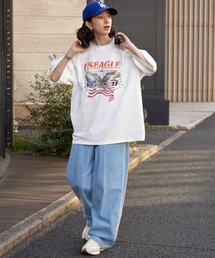 BARK MANHATTAN（バークマンハッタン）の「【BARK MANHATTAN】ヴィンテージライクデザイン オーバーサイズラグラン半袖Tシャツ（Tシャツ/カットソー）」