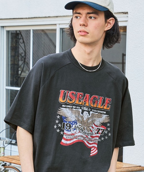 BARK MANHATTAN（バークマンハッタン）の「【BARK MANHATTAN】ヴィンテージライクデザイン オーバーサイズラグラン半袖Tシャツ（Tシャツ/カットソー・レディース・チャコール/グレー系4/オフホワイト/アッシュグレー/ブラック系3/グレー系9/グレー系8/グレー系7・M/L）」の10枚目の写真