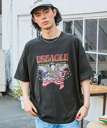 BARK MANHATTAN（バークマンハッタン）の「【BARK MANHATTAN】ヴィンテージライクデザイン オーバーサイズラグラン半袖Tシャツ（Tシャツ/カットソー）」