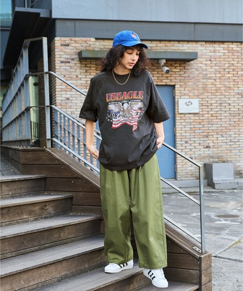 BARK MANHATTAN（バークマンハッタン）の「【BARK MANHATTAN】ヴィンテージライクデザイン オーバーサイズラグラン半袖Tシャツ（Tシャツ/カットソー・レディース・チャコール/グレー系4/オフホワイト/アッシュグレー/ブラック系3/グレー系9/グレー系8/グレー系7・M/L）」の22枚目の写真