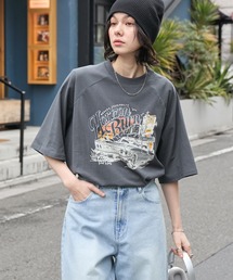 BARK MANHATTAN（バークマンハッタン）の「【BARK MANHATTAN】ヴィンテージライクデザイン オーバーサイズラグラン半袖Tシャツ（Tシャツ/カットソー）」