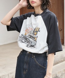 BARK MANHATTAN（バークマンハッタン）の「【BARK MANHATTAN】ヴィンテージライクデザイン オーバーサイズラグラン半袖Tシャツ（Tシャツ/カットソー）」