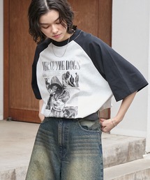 BARK MANHATTAN（バークマンハッタン）の「【BARK MANHATTAN】ヴィンテージライクデザイン オーバーサイズラグラン半袖Tシャツ（Tシャツ/カットソー）」
