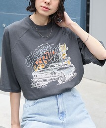BARK MANHATTAN（バークマンハッタン）の「【BARK MANHATTAN】ヴィンテージライクデザイン オーバーサイズラグラン半袖Tシャツ（Tシャツ/カットソー）」