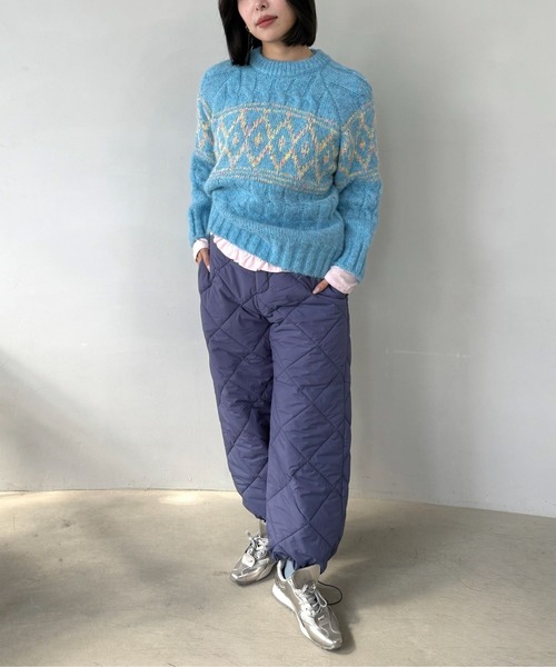 【SANSeLF】 キルティングワイドパンツ sanw25a023