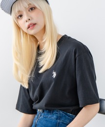 【U.S. POLO ASSN./ユーエスポロアッスン】コットン ロゴ ワンポイント刺繍 半袖Tシャツ/無地T