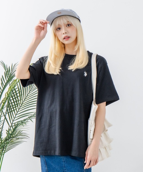 U.S. POLO ASSN.(ユーエスポロアッスン)の「【U.S. POLO ASSN./ユーエスポロアッスン】コットン ロゴ ワンポイント刺繍 半袖Tシャツ/無地T(Tシャツ/カットソー・メンズ・ホワイト/ブラック/ライトピンク/ネイビー・LARGE/MEDIUM)」の12枚目の写真