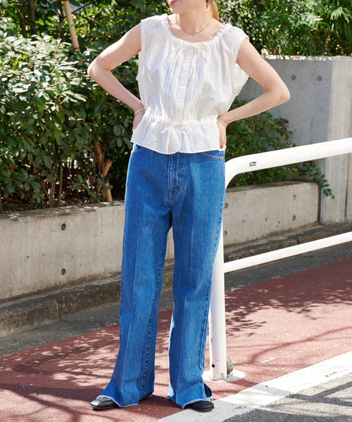 OUTDOOR PRODUCTS(アウトドアプロダクツ)の「ピンタックレースノースリブラウス(シャツ/ブラウス・レディース・ホワイト/ブラック・FREE)」の15枚目の写真