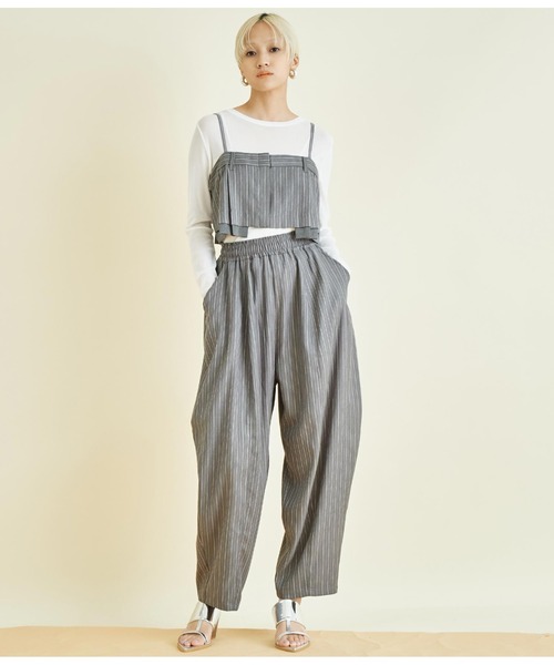 Settimissimo（セッティミッシモ）の「ヘリンボーン ストライプ レイヤード キャミソール（キャミソール・レディース・グレー/ベージュ・FREE）」の7枚目の写真