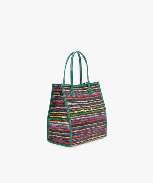 agnes b.(アニエスベー)の「ラフィア スモール トートバッグ (WAX35-01)(かごバッグ・レディース・グリーン・FREE)」の3枚目の写真