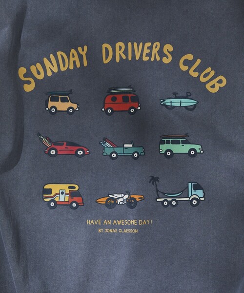 Jonas Claesson（ジョナスクレアッソン）の「JONAS CLAESSON/ジョナス クレアッソン In Side Out Sunday Drivers Club Tee/インサイドアウト サンデー ドライバーズクラブ Tシャツ/リバーシブル（Tシャツ/カットソー・メンズ・チャコールグレー/オフホワイト/ピンク/ネイビー・MEDIUM/LARGE）」の14枚目の写真