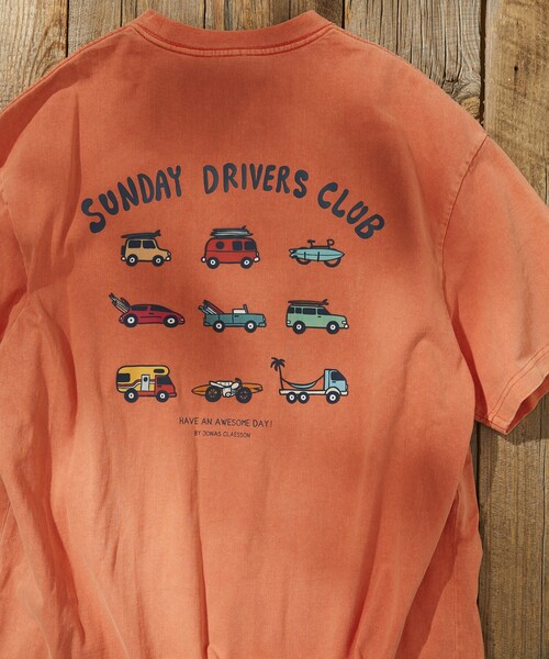 Jonas Claesson（ジョナスクレアッソン）の「JONAS CLAESSON/ジョナス クレアッソン In Side Out Sunday Drivers Club Tee/インサイドアウト サンデー ドライバーズクラブ Tシャツ/リバーシブル（Tシャツ/カットソー・メンズ・チャコールグレー/オフホワイト/ピンク/ネイビー・MEDIUM/LARGE）」の19枚目の写真