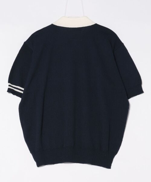 a.p.o.v.(エーピーオービー)の「a.p.o.v. フロントロゴ&アシンメトリー2ラインツートーンパイルニットポロシャツ(ポロシャツ・メンズ・アイボリー系2/アイボリー系1/グリーン/ネイビー・ONESIZE)」の5枚目の写真