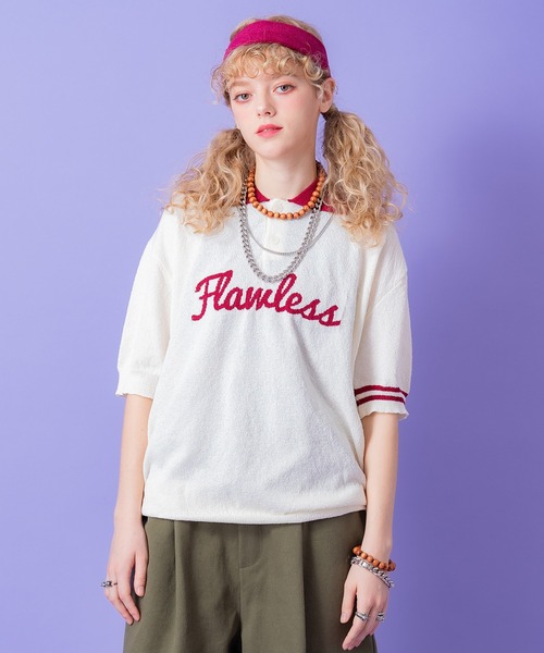 a.p.o.v.(エーピーオービー)の「a.p.o.v. フロントロゴ&アシンメトリー2ラインツートーンパイルニットポロシャツ(ポロシャツ・メンズ・アイボリー系2/アイボリー系1/グリーン/ネイビー・ONESIZE)」の8枚目の写真