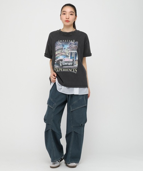 3.3 Field Trip （3.3フィールドトリップ）の「【新色追加】3.3 Field Trip／ビンテージカコウ半袖Tシャツ（Tシャツ/カットソー・レディース・ベージュ/チャコール/グレー・FREE）」の4枚目の写真