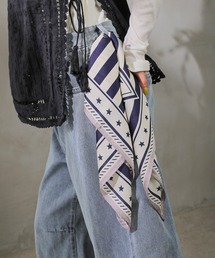 Monocoro toppi（モノコロトッピ）の「ヘッドスカーフ 55×55cm レトロ ヴィンテージ風 プリント 総柄 シルクタッチ（バンダナ/スカーフ）」