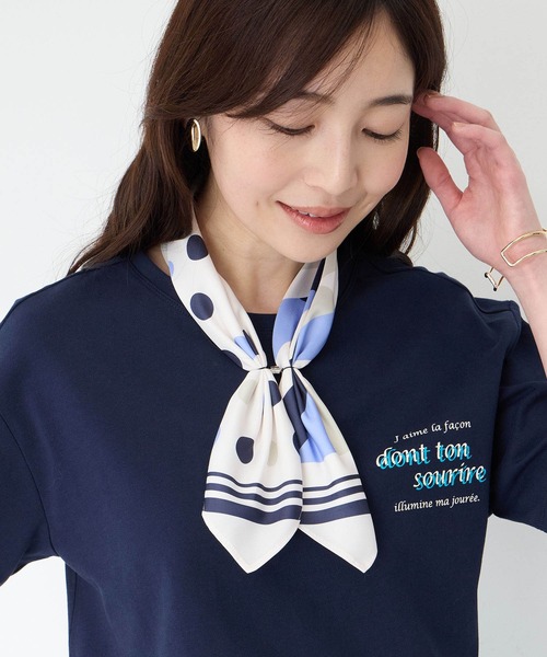 Petit Honfleur(プチオンフルール)の「【接触冷感】ワンタッチスカーフ(ストール/ショール・レディース・レッド/アイボリー/ブルー/ホワイト/ネイビー/ベージュ・フリー)」の21枚目の写真