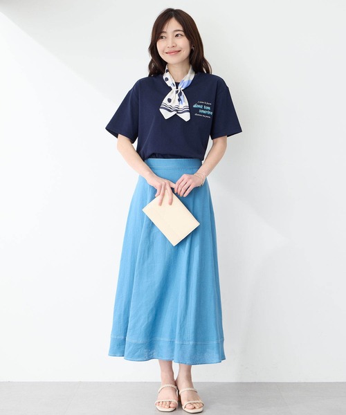 Petit Honfleur(プチオンフルール)の「【接触冷感】ワンタッチスカーフ(ストール/ショール・レディース・レッド/アイボリー/ブルー/ホワイト/ネイビー/ベージュ・フリー)」の22枚目の写真