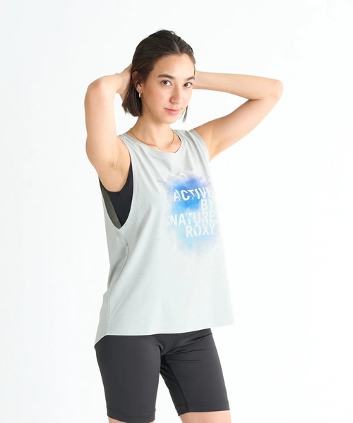 ROXY(ロキシー)の「PAINT YOUR LIFE /ロキシー水陸両用速乾フロントプリントタンクトップ(水着)(タンクトップ・レディース・グレー/ブラック/ホワイト・MEDIUM/LARGE/SMALL)」の3枚目の写真
