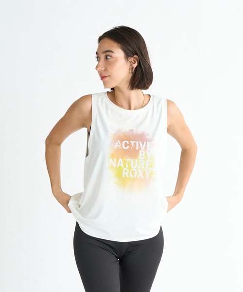ROXY(ロキシー)の「PAINT YOUR LIFE /ロキシー水陸両用速乾フロントプリントタンクトップ(水着)(タンクトップ・レディース・グレー/ブラック/ホワイト・MEDIUM/LARGE/SMALL)」の2枚目の写真