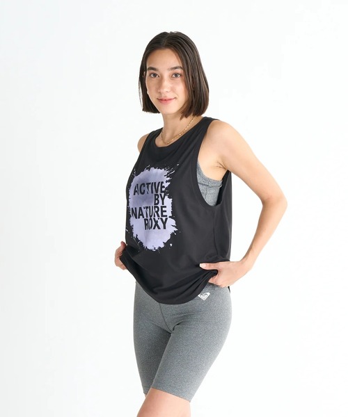 ROXY(ロキシー)の「PAINT YOUR LIFE /ロキシー水陸両用速乾フロントプリントタンクトップ(水着)(タンクトップ・レディース・グレー/ブラック/ホワイト・MEDIUM/LARGE/SMALL)」の4枚目の写真
