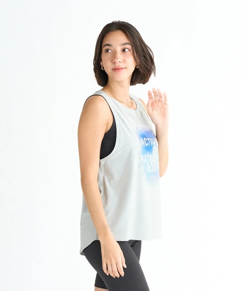 ROXY(ロキシー)の「PAINT YOUR LIFE /ロキシー水陸両用速乾フロントプリントタンクトップ(水着)(タンクトップ・レディース・グレー/ブラック/ホワイト・MEDIUM/LARGE/SMALL)」の8枚目の写真