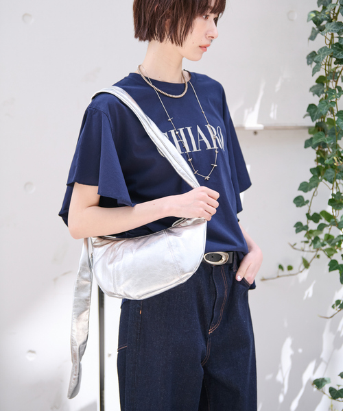 Ampersand(アンパサンド)の「【Ampersand / アンパサンド】Soft croissant bag S/クロワッサンレザーバッグS/ショルダーバッグ【WEB限定】(ショルダーバッグ・レディース・ブラック/シルバー・フリー)」の9枚目の写真