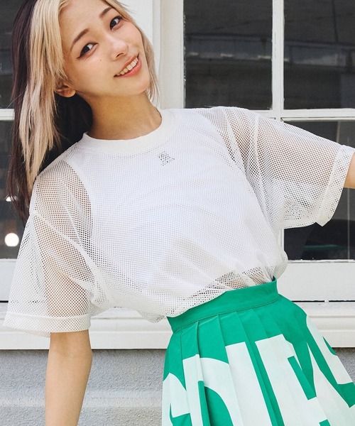 DURAS（デュラス）の「メッシュオーバーTシャツ（Tシャツ/カットソー・レディース・ブラック/ブルー/ホワイト・SMALL/MEDIUM）」の2枚目の写真