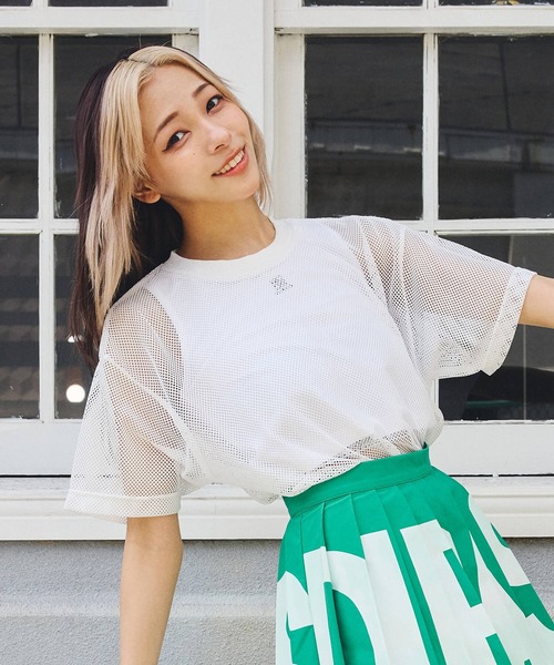 DURAS（デュラス）の「メッシュオーバーTシャツ（Tシャツ/カットソー・レディース・ブラック/ブルー/ホワイト・SMALL/MEDIUM）」の10枚目の写真